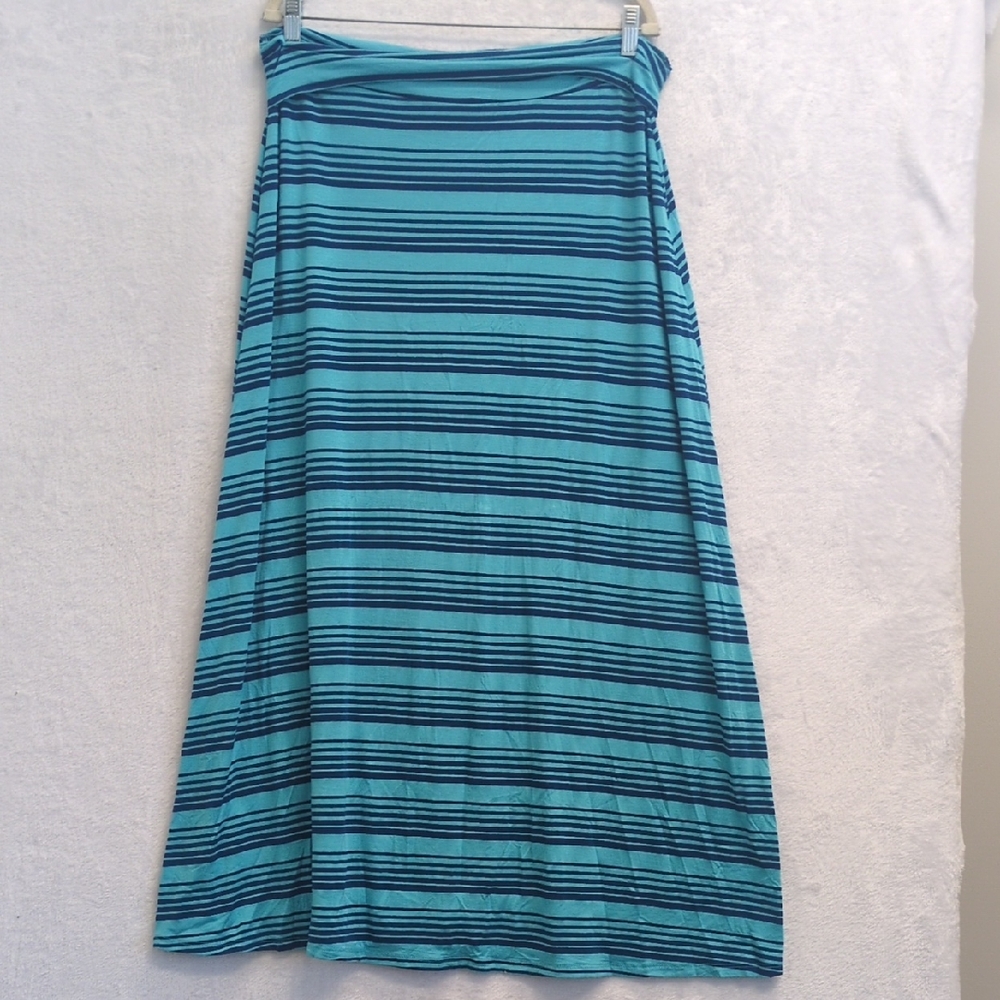 DownEast Women's Blue Striped Casual‎ Maxi Skirt Size XL